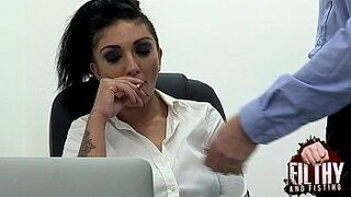 This secretary gets boxed and fisted - porn video