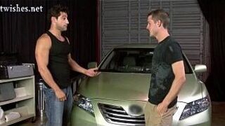 Sexy boys having anal sex on the car - porn video