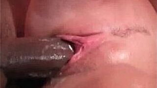 Blonde Gets Double Black Creampie - porn video