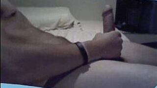 Teen twink boy plays with himself cums on stomach - porn video