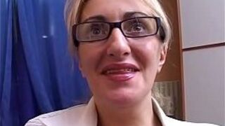 Busty grandma calms herself - porn video