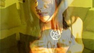 Nyli Summer stip teases and casts an evil witch spell on us - porn video